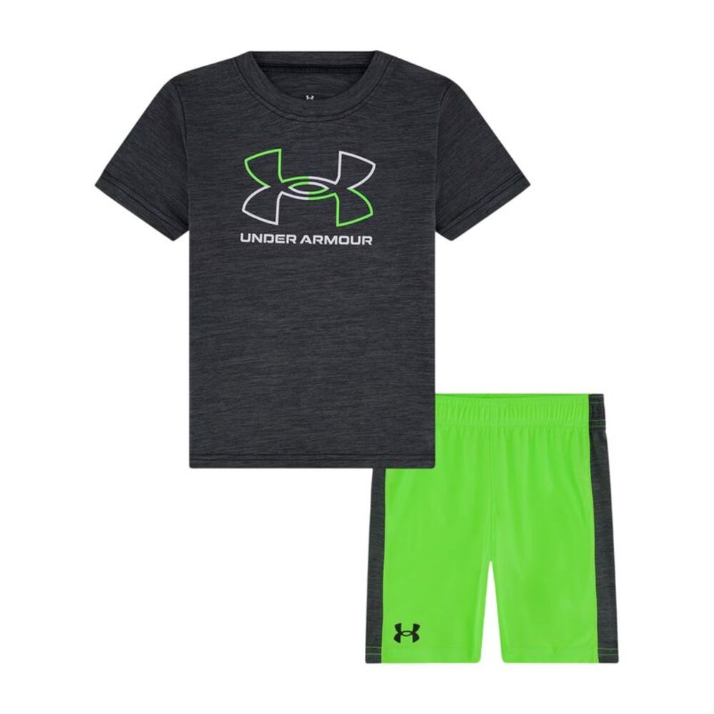 Under Armour Boys Tech Large Logo T-Shirt & Shorts Set / Black